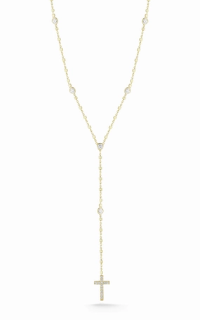 Personal Detail Cross Lariat Necklace