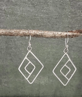 Modern Detail Cool Hand Made Geometric Sterling Earrings