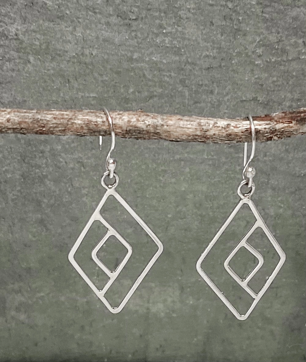 Modern Detail Cool Hand Made Geometric Sterling Earrings