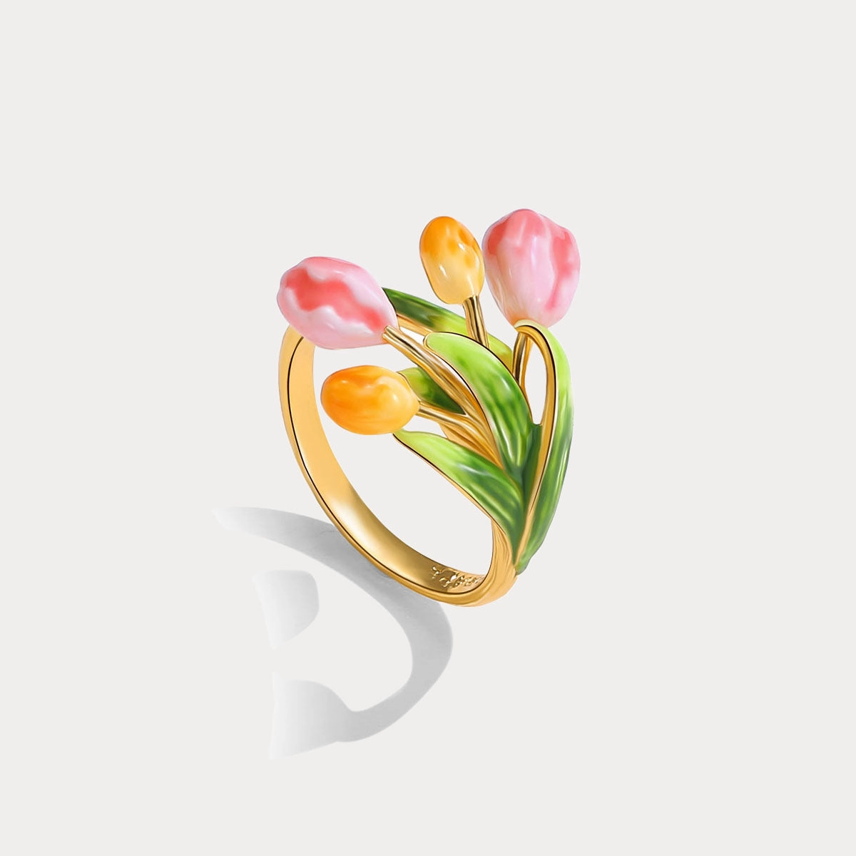 Beauty Accessory Artisan Article Enamel Tulip Ring