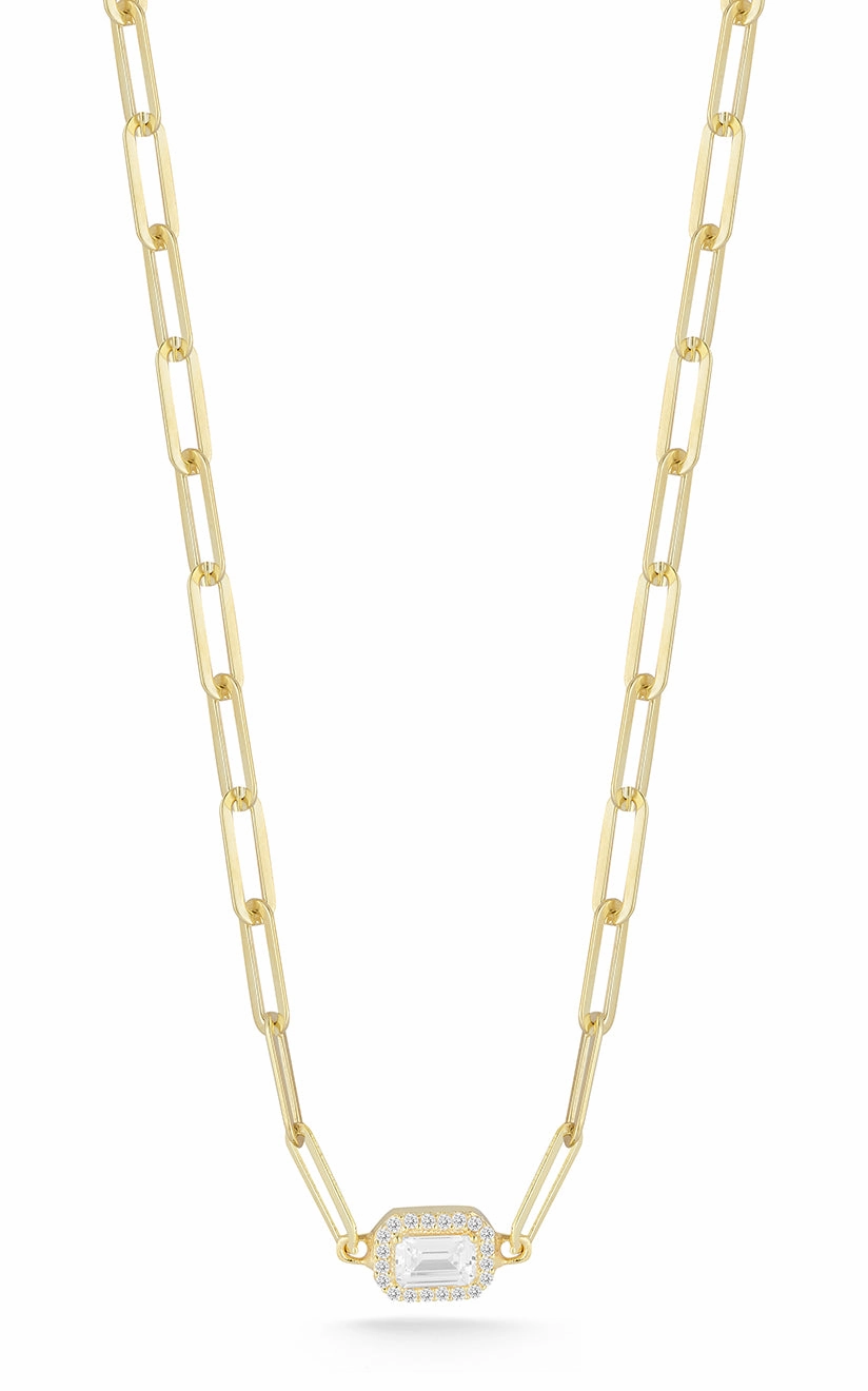 Attractive Gift Exclusive Accent CZ Paperclip Link Choker