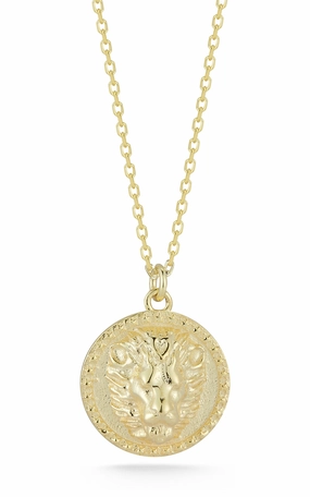 Spring Celebration Item Mature Taste Lion Head Medallion Necklace