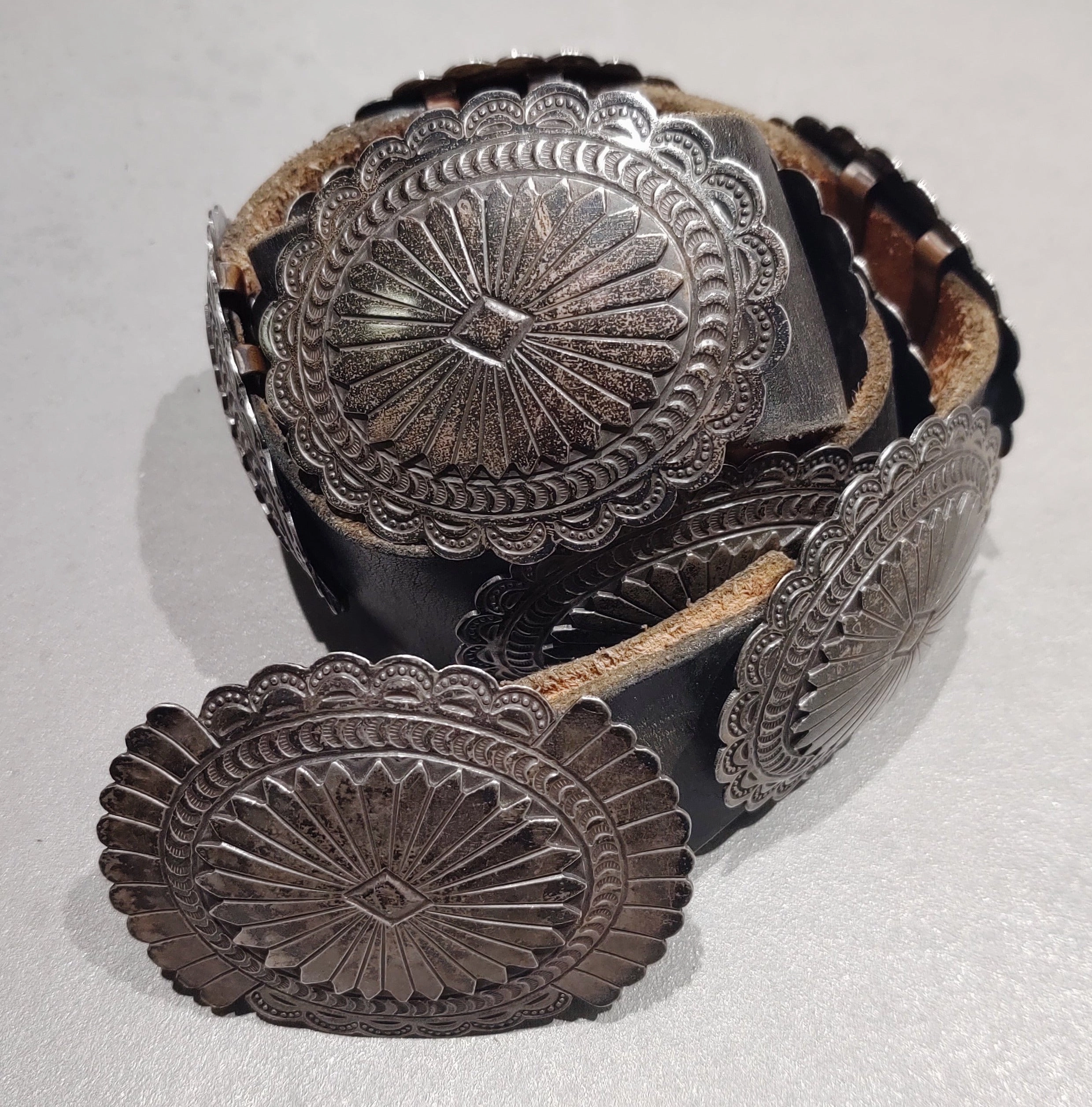 Gleaming Form Everyday Mood Sterling Silver Concho Belt - Handmade Native American