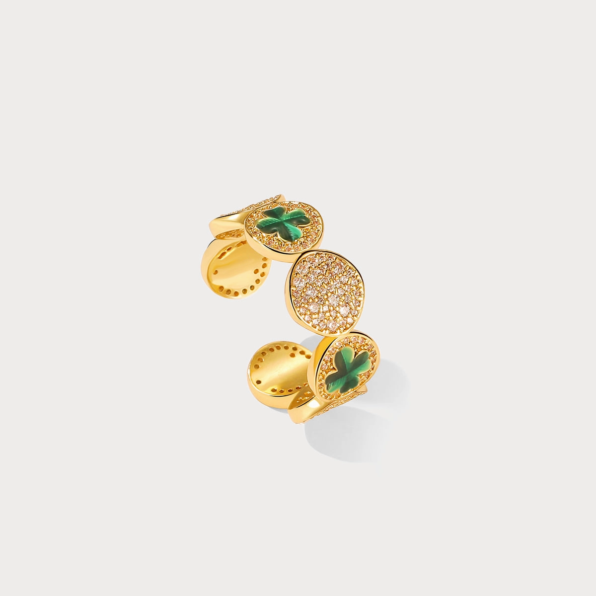 Four-leaf Clover Coin Ring High-End Decoration