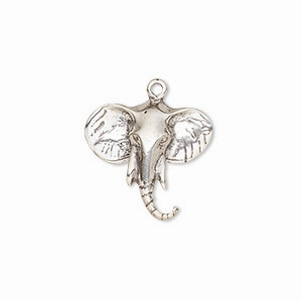 Light Detail Seasonal Pick Elephant Charm Polished Sterling Silver
