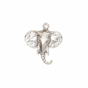 Light Detail Seasonal Pick Elephant Charm Polished Sterling Silver