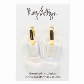 Iridescent Acrylic Drop Earrings Elegant Aesthetic