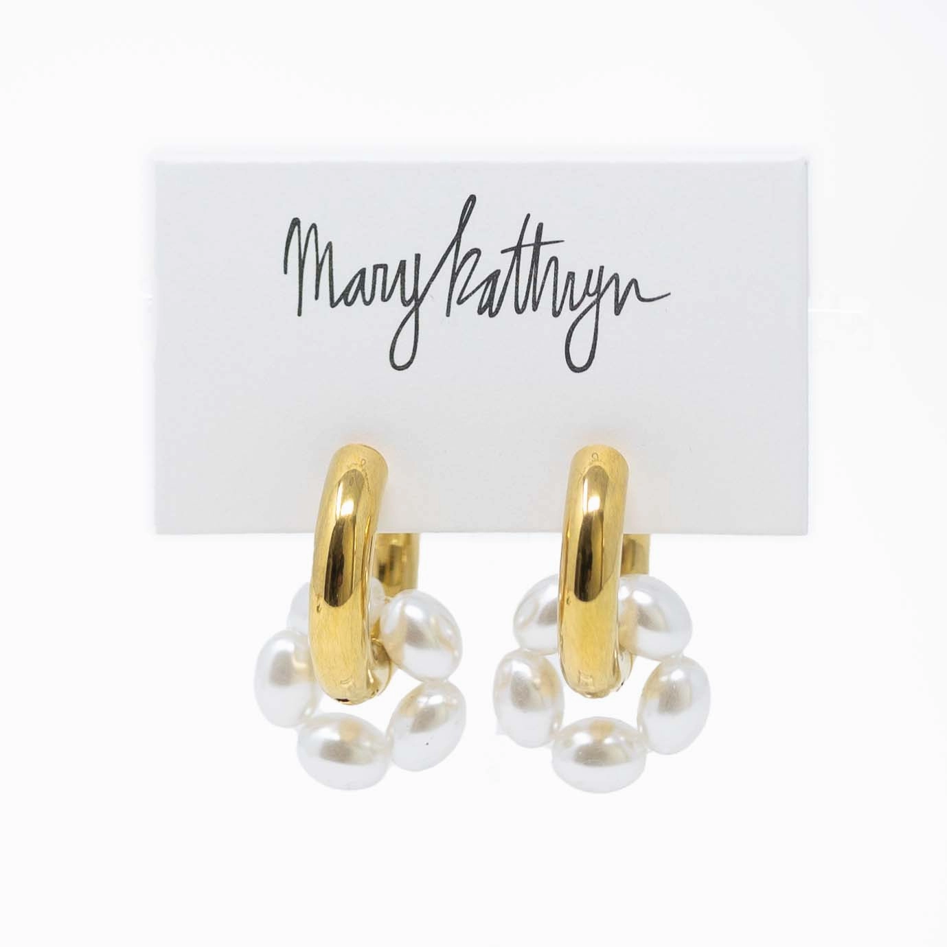 Futuristic Trinket Elegant Style Malena Pearl Hoops