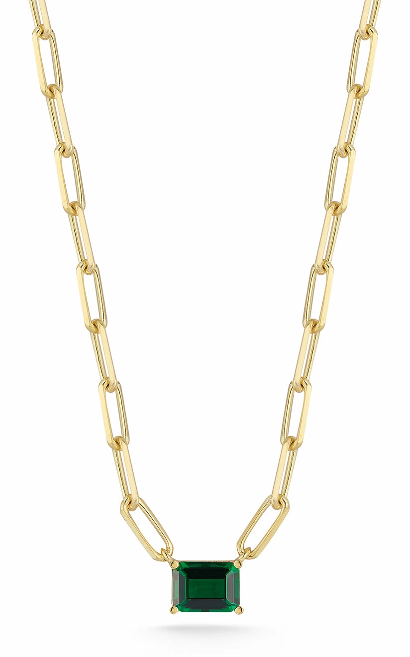Heavy Jewelry Emerald Cut Link Necklace