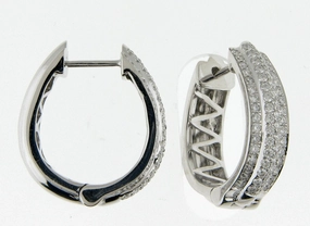 Estate Round Diamond Earrings in 14K White Gold (1.00ctw) Minimalist Selection Glittering Essential