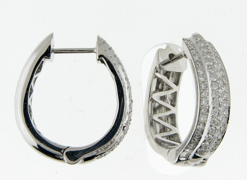 Estate Round Diamond Earrings in 14K White Gold (1.00ctw) Minimalist Selection Glittering Essential