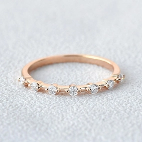 Minimalist Moissanite Wedding Band Petite Style Everyday Detail