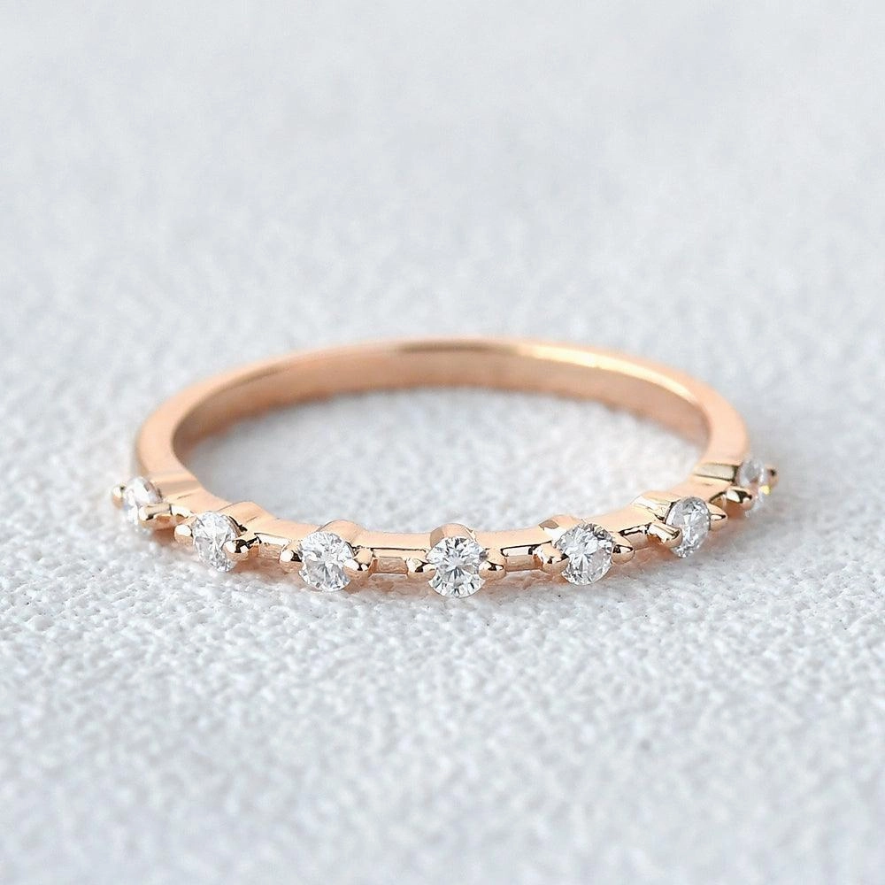 Minimalist Moissanite Wedding Band Petite Style Everyday Detail