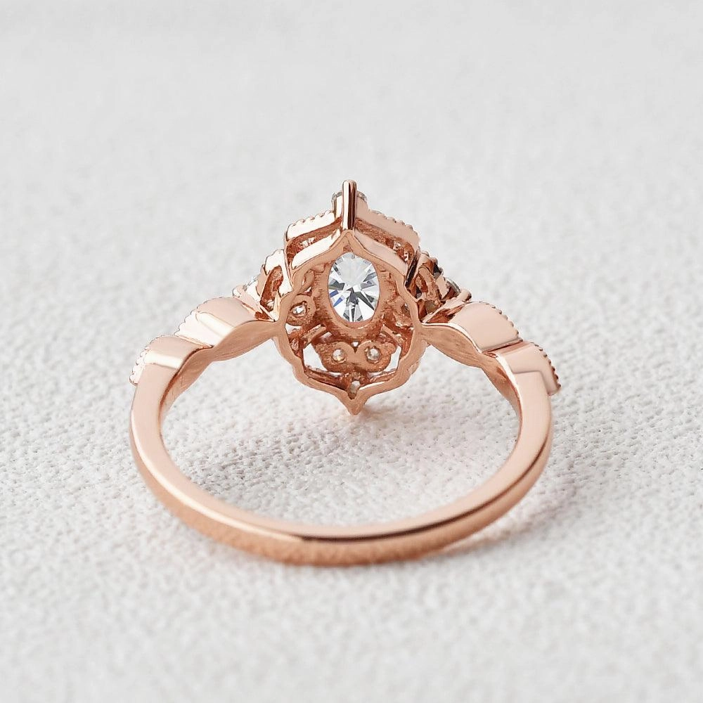 Moonstone & Moissanite Vintage Inspired Ring holiday season