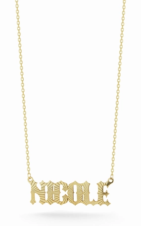 Comfortable Present Diamond Cut Nameplate Necklace