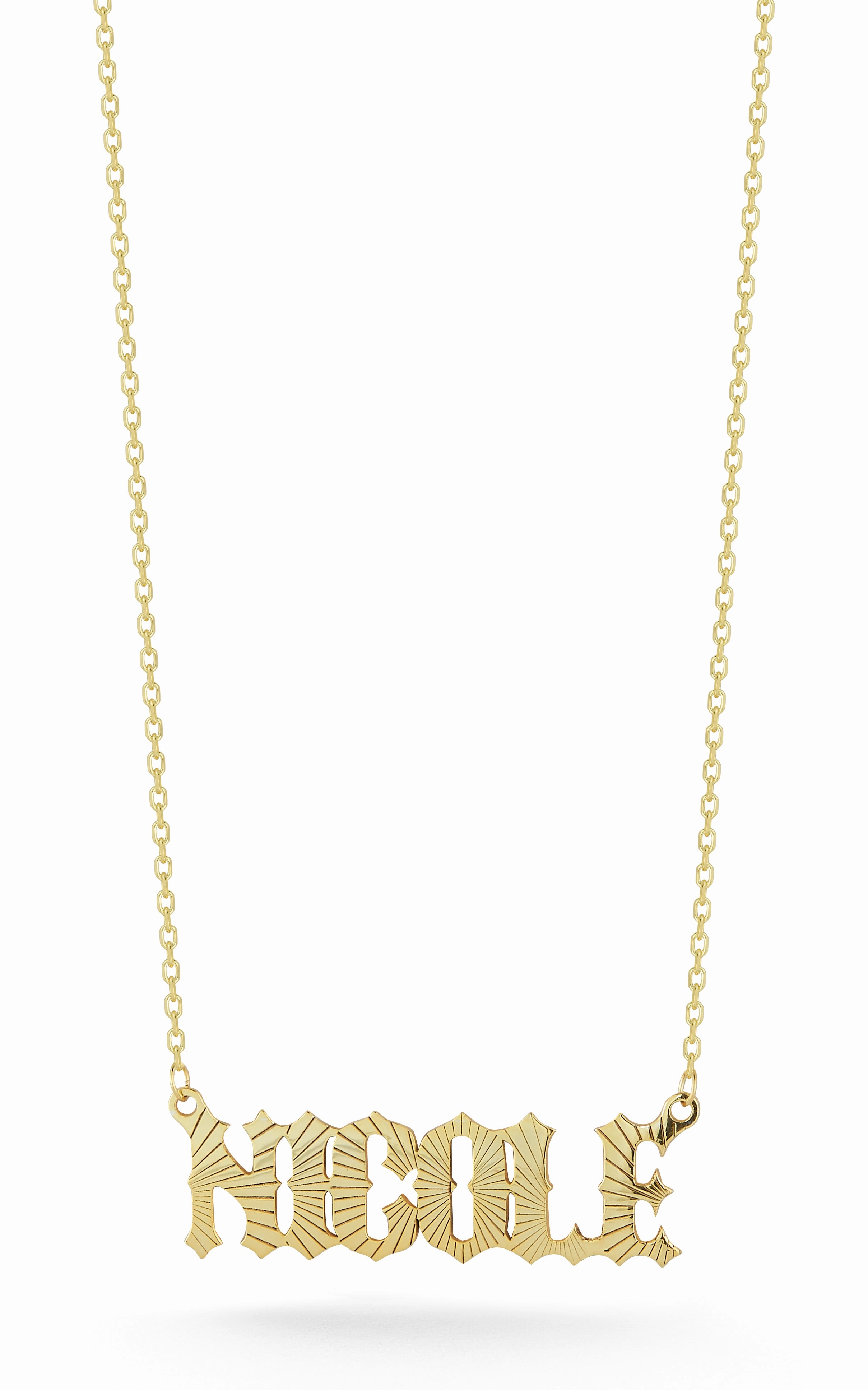 Comfortable Present Diamond Cut Nameplate Necklace