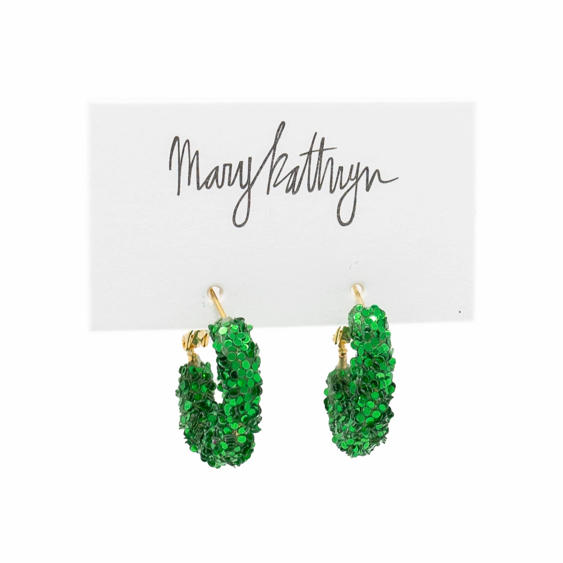 Iridescent Item Evergreen Glitter Hoops