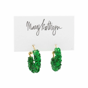 Iridescent Item Evergreen Glitter Hoops