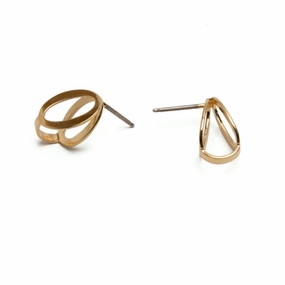 Chain Link Studs - Gold Decorative Vibe