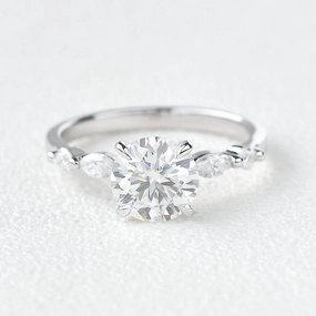 Romantic Occasion 1.0ct Moissanite White Gold Four Prongs Ring
