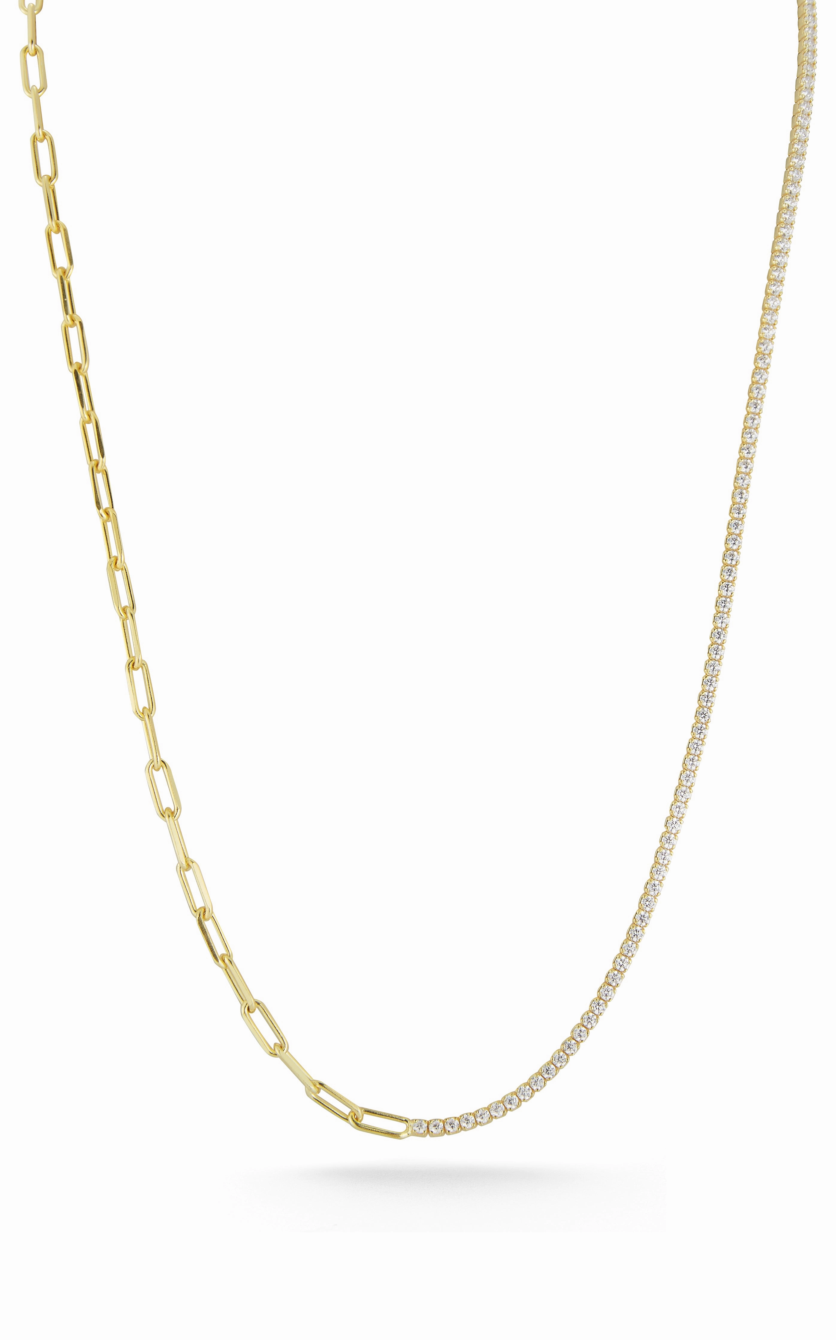 Creative Mood Paperclip X Tennis Choker Necklace