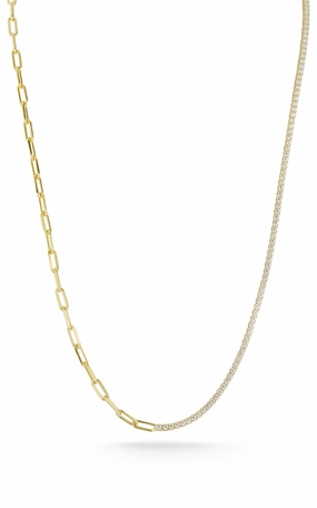 Creative Mood Paperclip X Tennis Choker Necklace