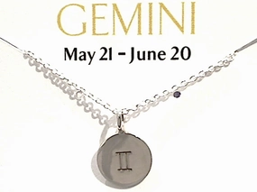 Special Moment Self Piece 16" - 18" Sterling Silver Gemini Zodiac Necklace