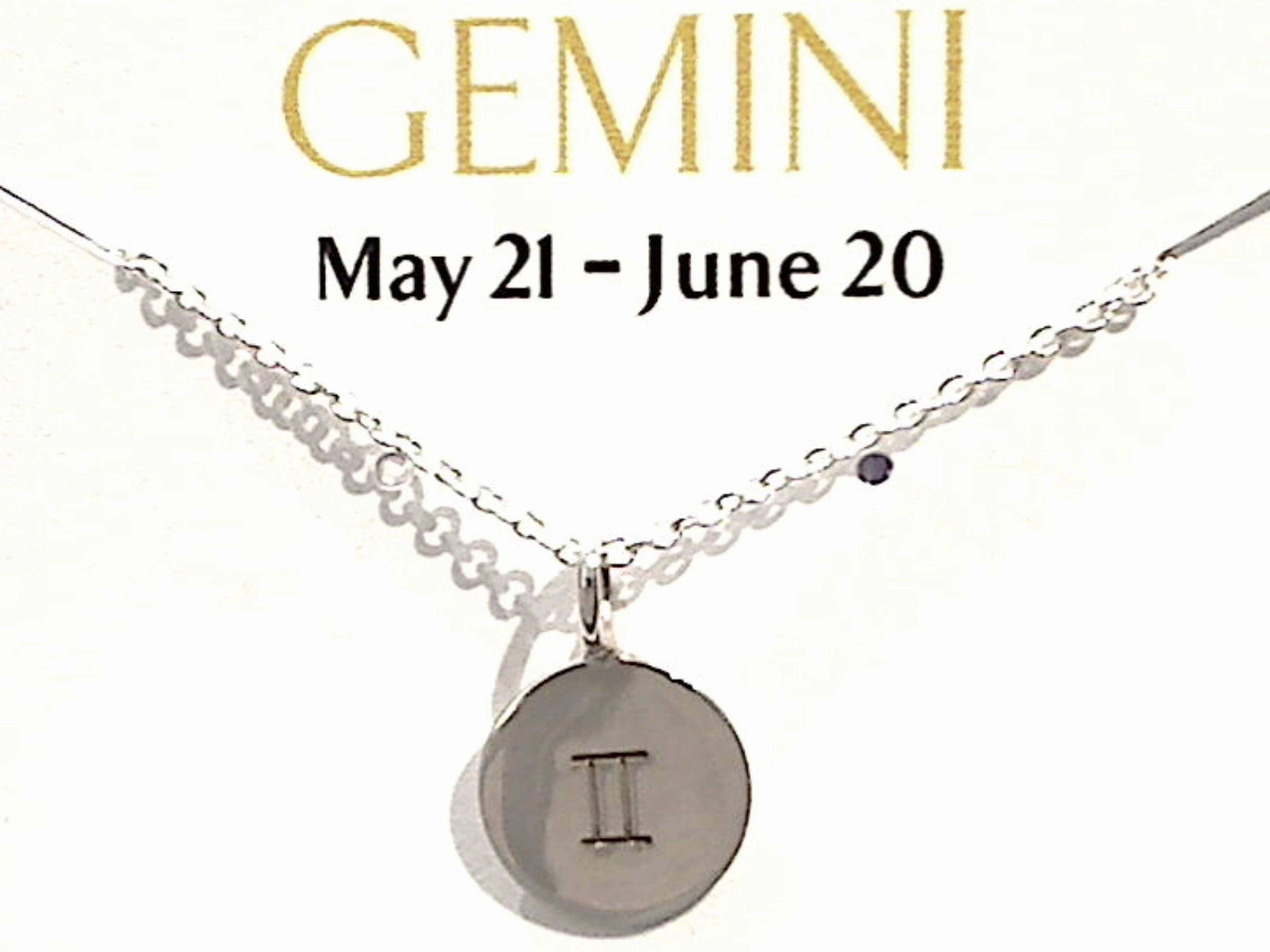 Special Moment Self Piece 16" - 18" Sterling Silver Gemini Zodiac Necklace