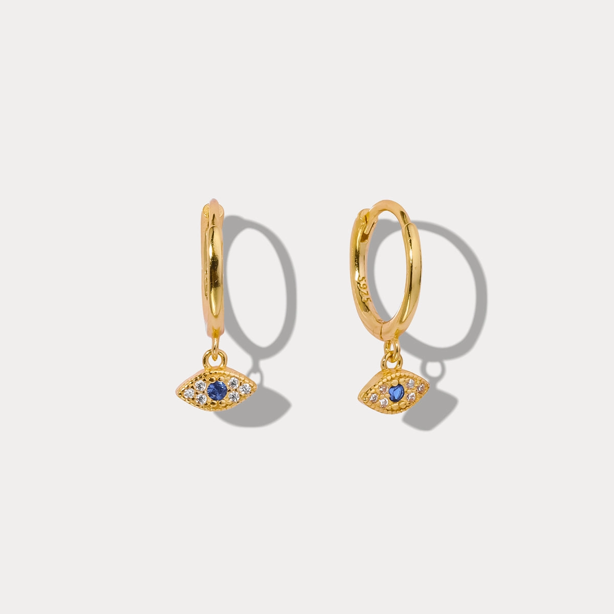 Nature Inspired Chic Glow Sapphire Eyes Diamond Drop Hoops Earrings