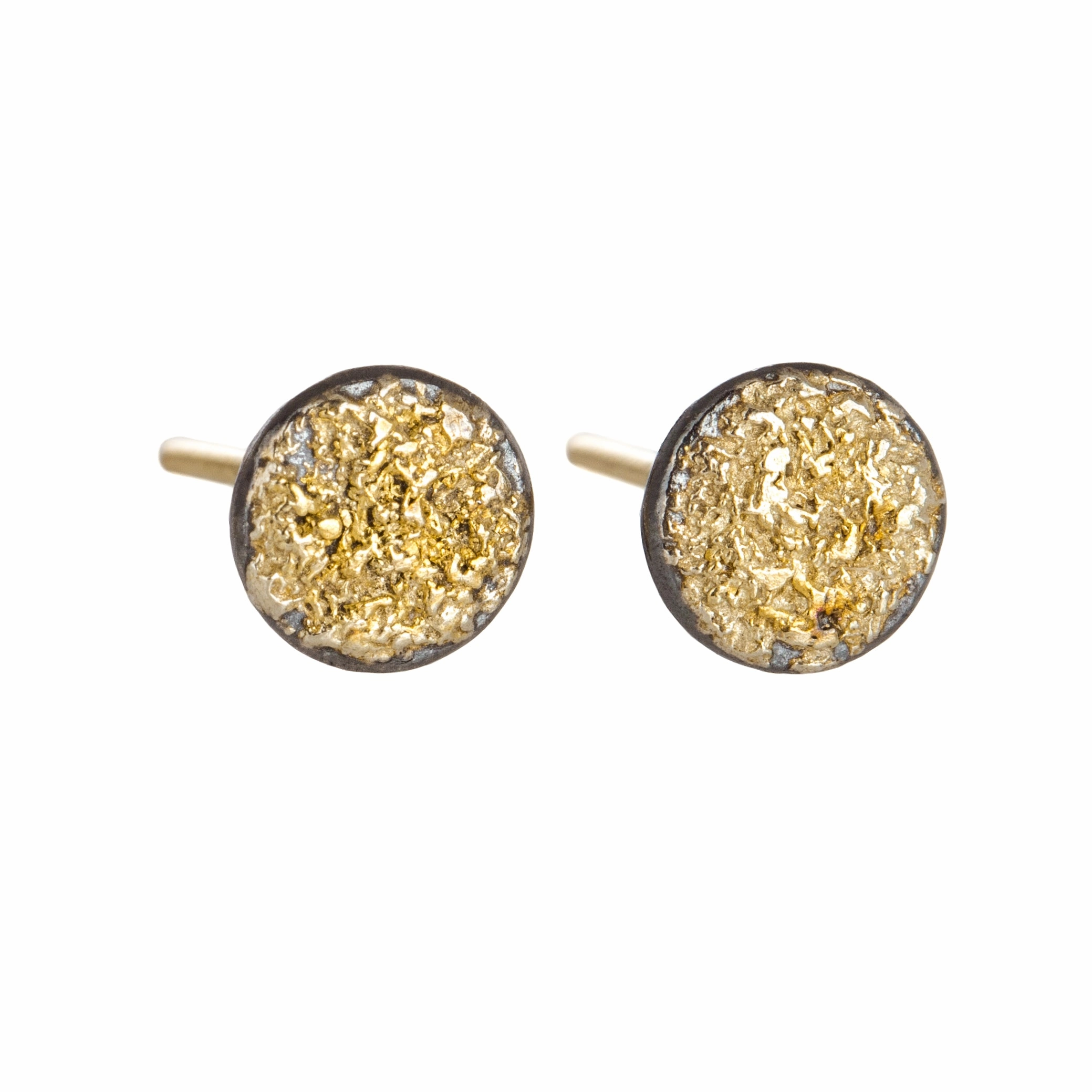 Dusted Pebble Studs - 22ky, 18ky, Oxidized Silver   VS Diamonds Exquisite Must-Have Seasonal Accent