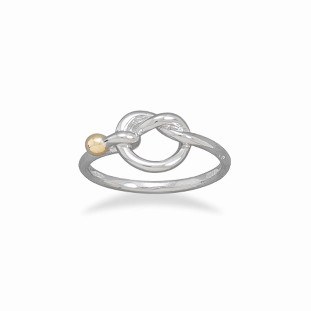 Daily Structure Ensemble Collection Love Knot Ring Two-Tone Gold and Rhodium on Sterling Silver