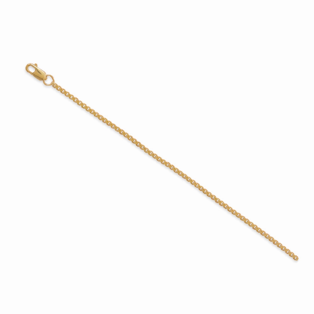 Bold Pieces Timeless Craft Box Chain 14K Yellow Gold-filled Anklet 9-inch Adjustable Length, Made in the USA