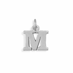 Alphabet Letter M Charm Sterling Silver - Made in the USA Layering Game