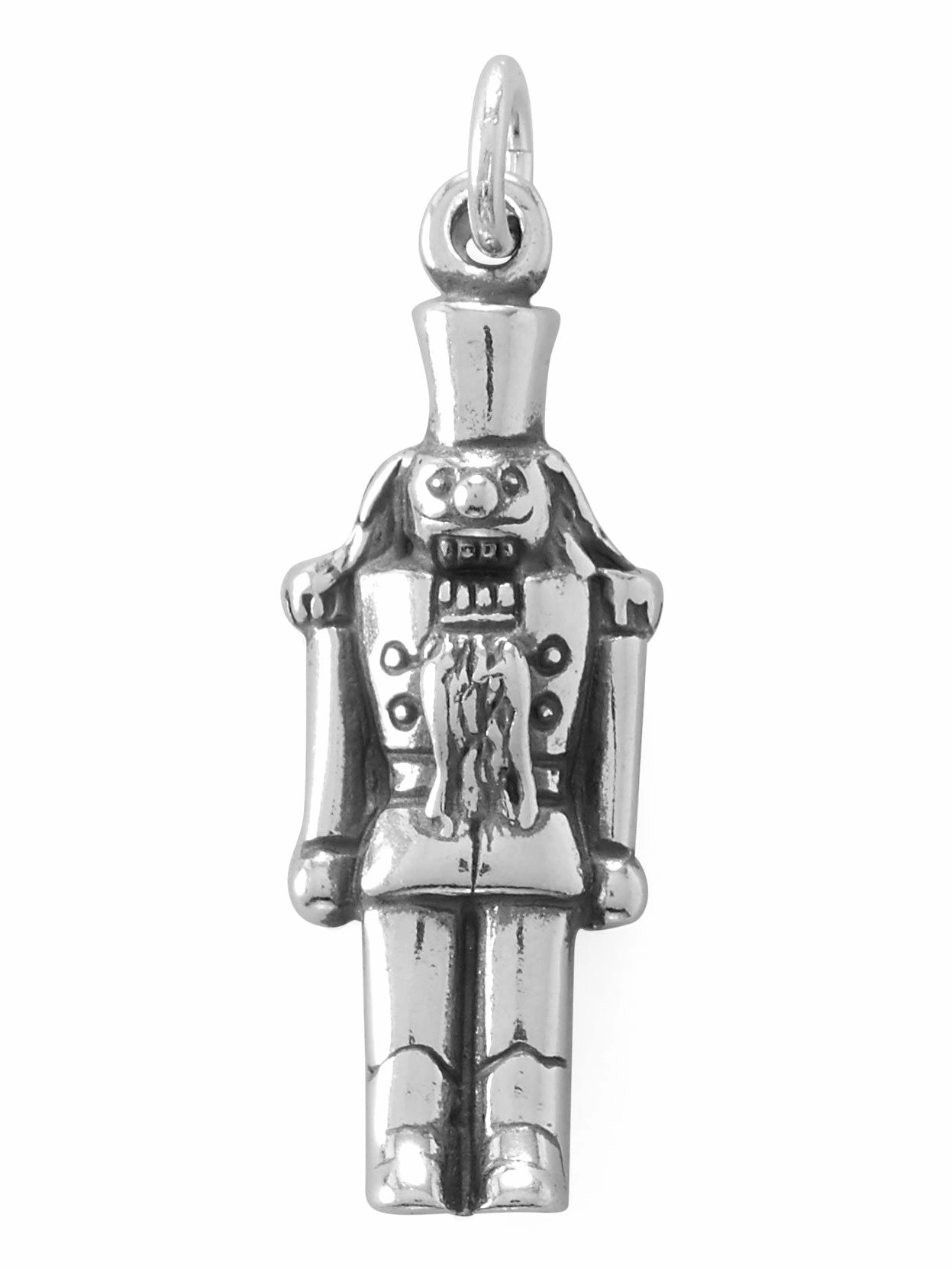 Nutcracker Charm Antiqued Sterling Silver Edgy Light Cozy Accent