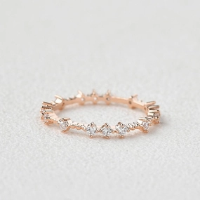 Moissanite Irregular Pave Stacking Ring Bold Detailing