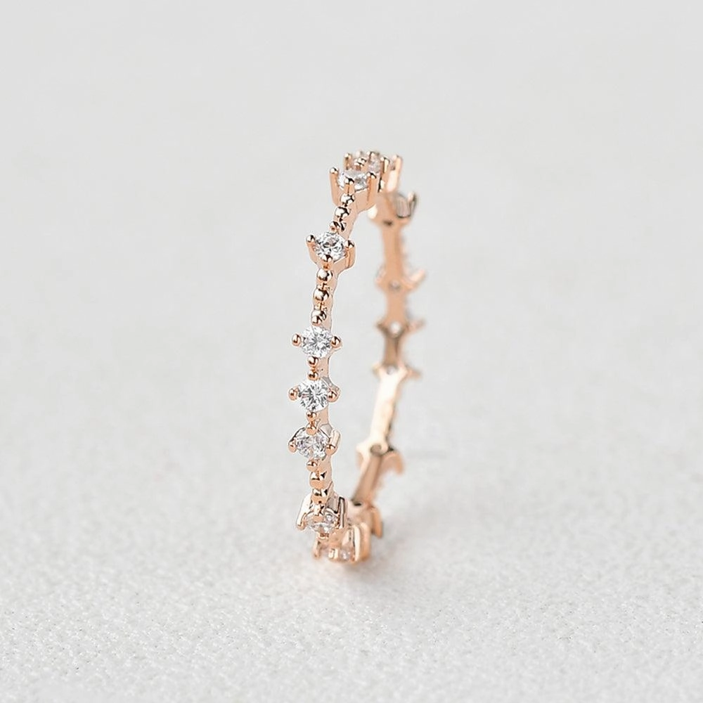 Moissanite Irregular Pave Stacking Ring Glow Up Look