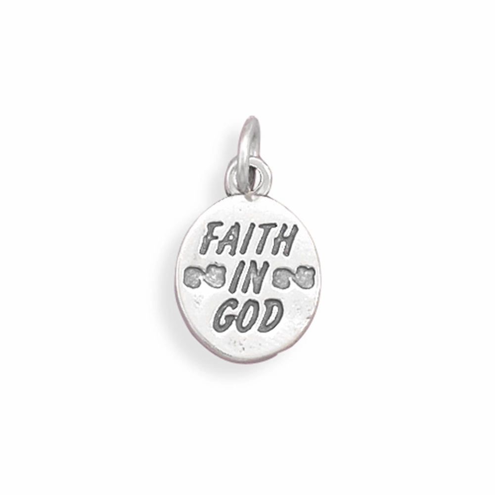 Faith in God Charm Sterling Silver Cool Chic Brunch Look