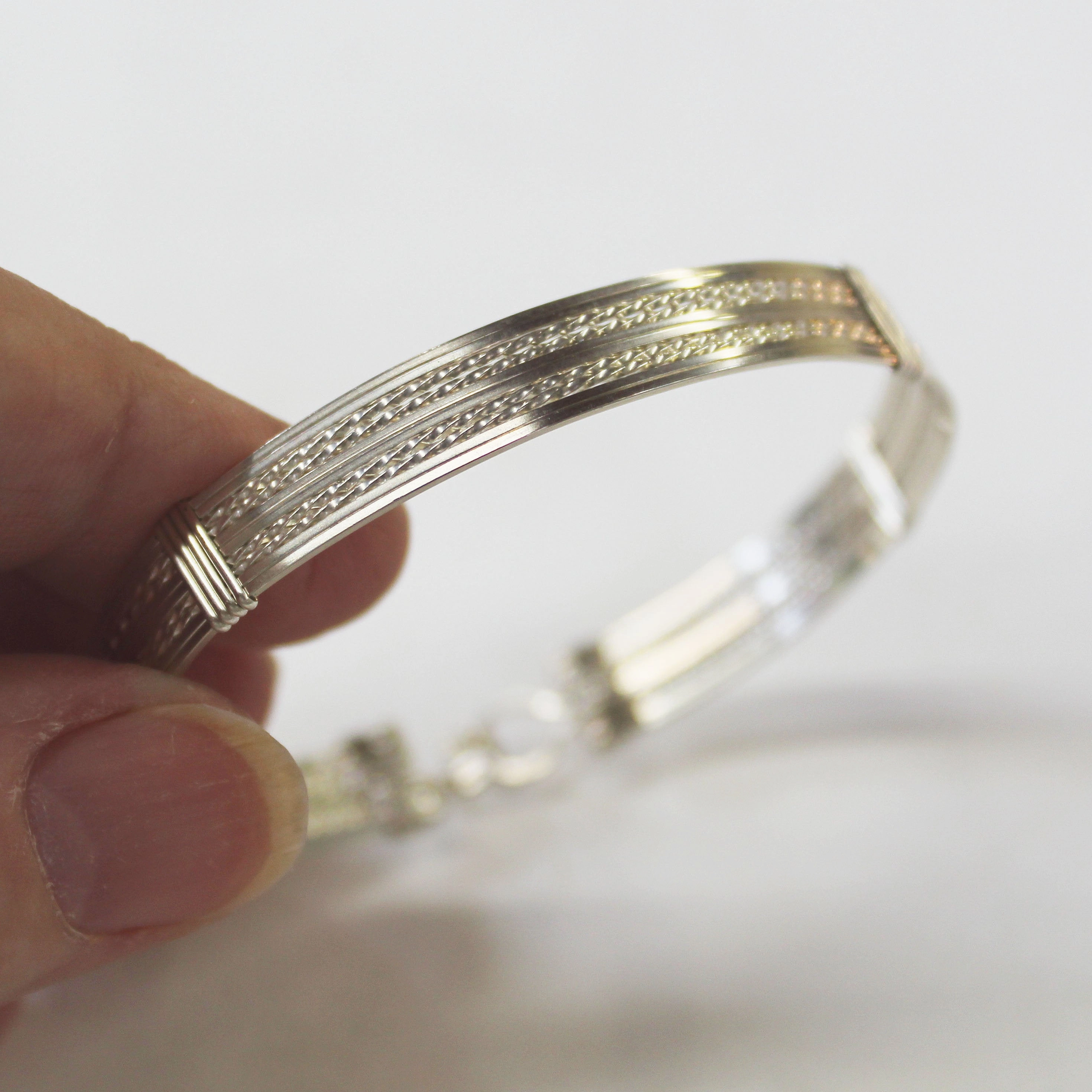 Fancy Sterling Silver 10-Strand Wire Wrapped Bracelet  SSTTSSTTSS Newly Sighted