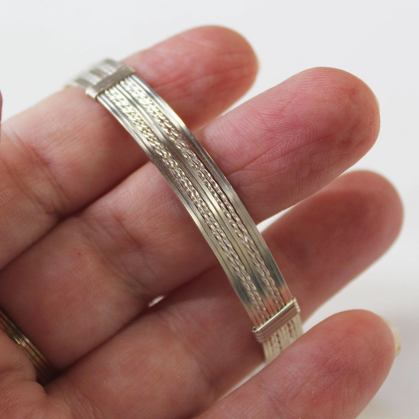 Admirable Option Fancy Sterling Silver 10-Strand Wire Wrapped Bracelet  SSTTSSTTSS