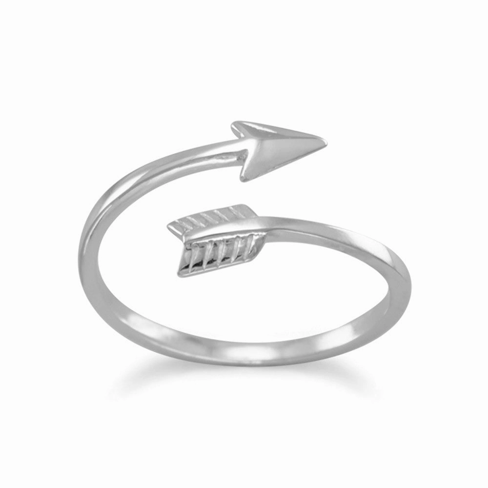 Chic Favorite Arrow Wrap Ring Rhodium-plated Sterling Silver - Nontarnish