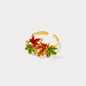 Contemporary Accent Luxury Design Maple Leaf Ring