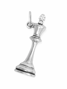 night look Chess Piece King Charm 3D Sterling Silver