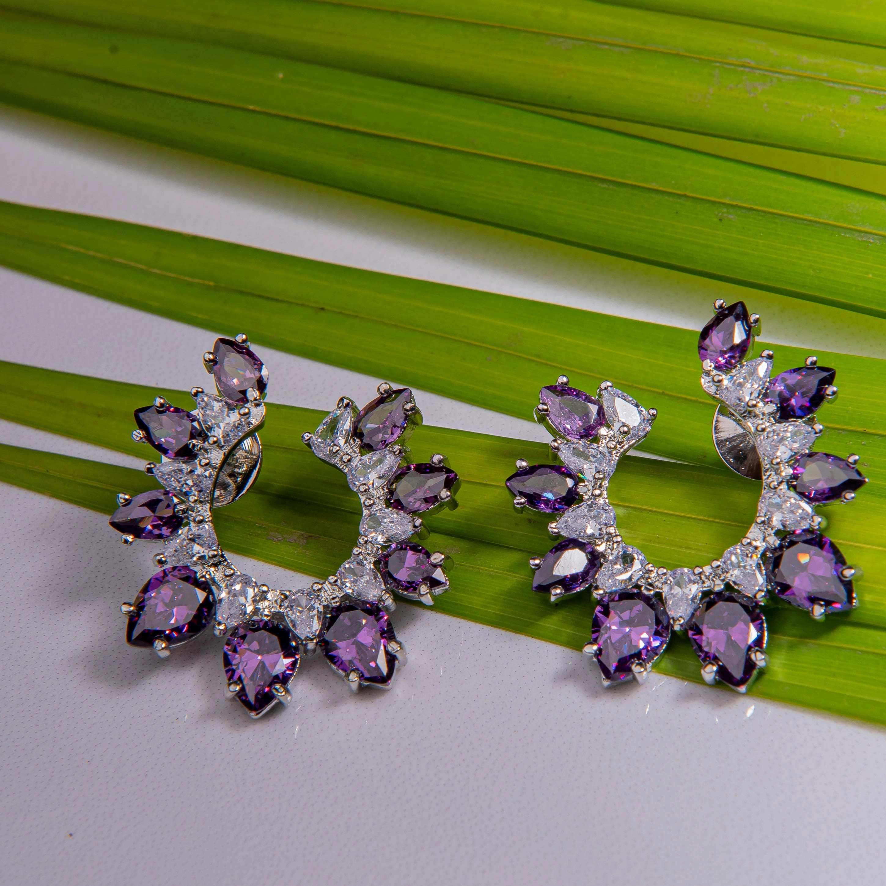 Opulent Finish Starlight pear stud