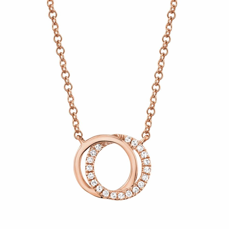 You   Me Necklace with Diamonds in Rose Gold Casual Chain Accessory Elegant Event