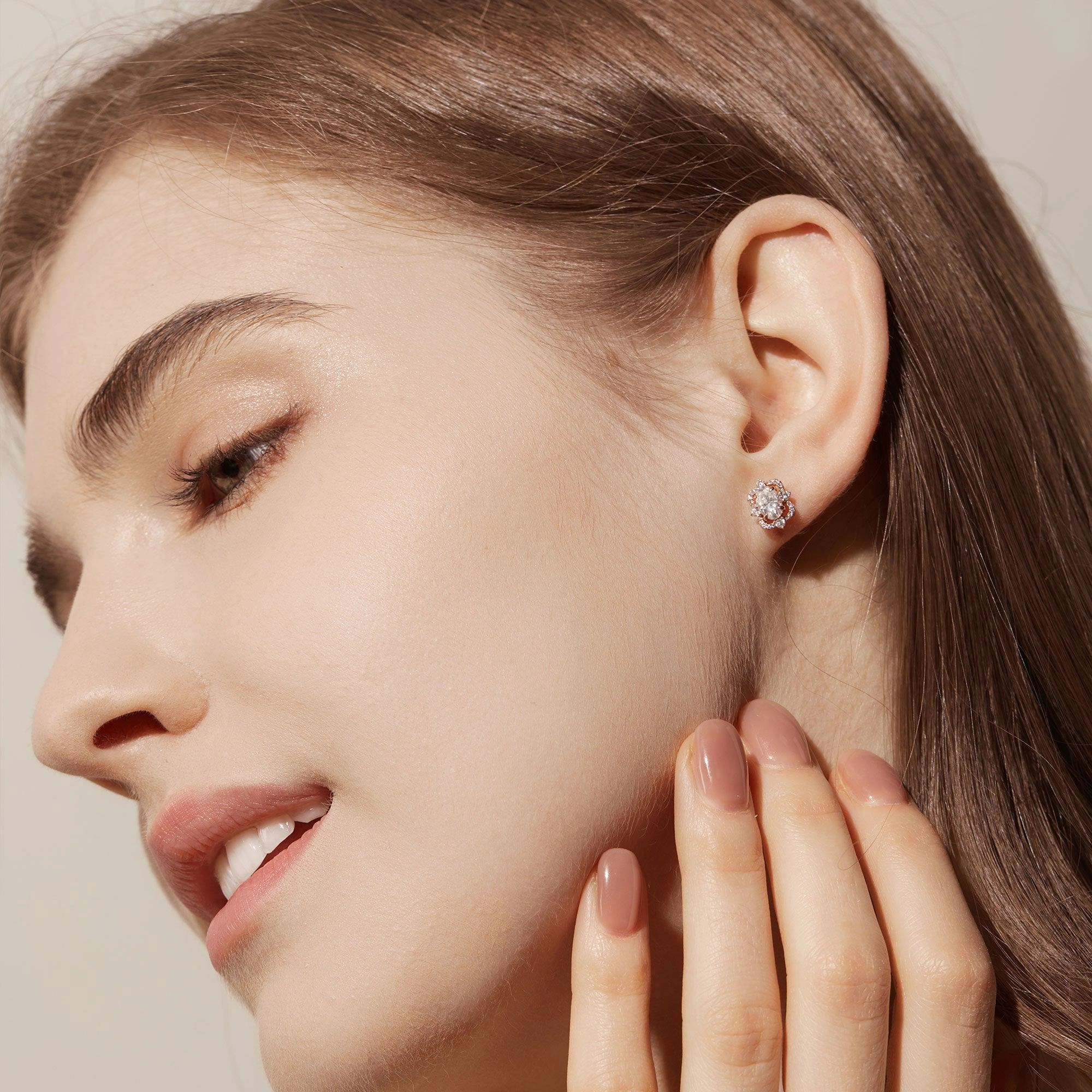 Felicegals Moissanite Byzantine Art-deco Earrings Clean Accent Fashionable Jewelry