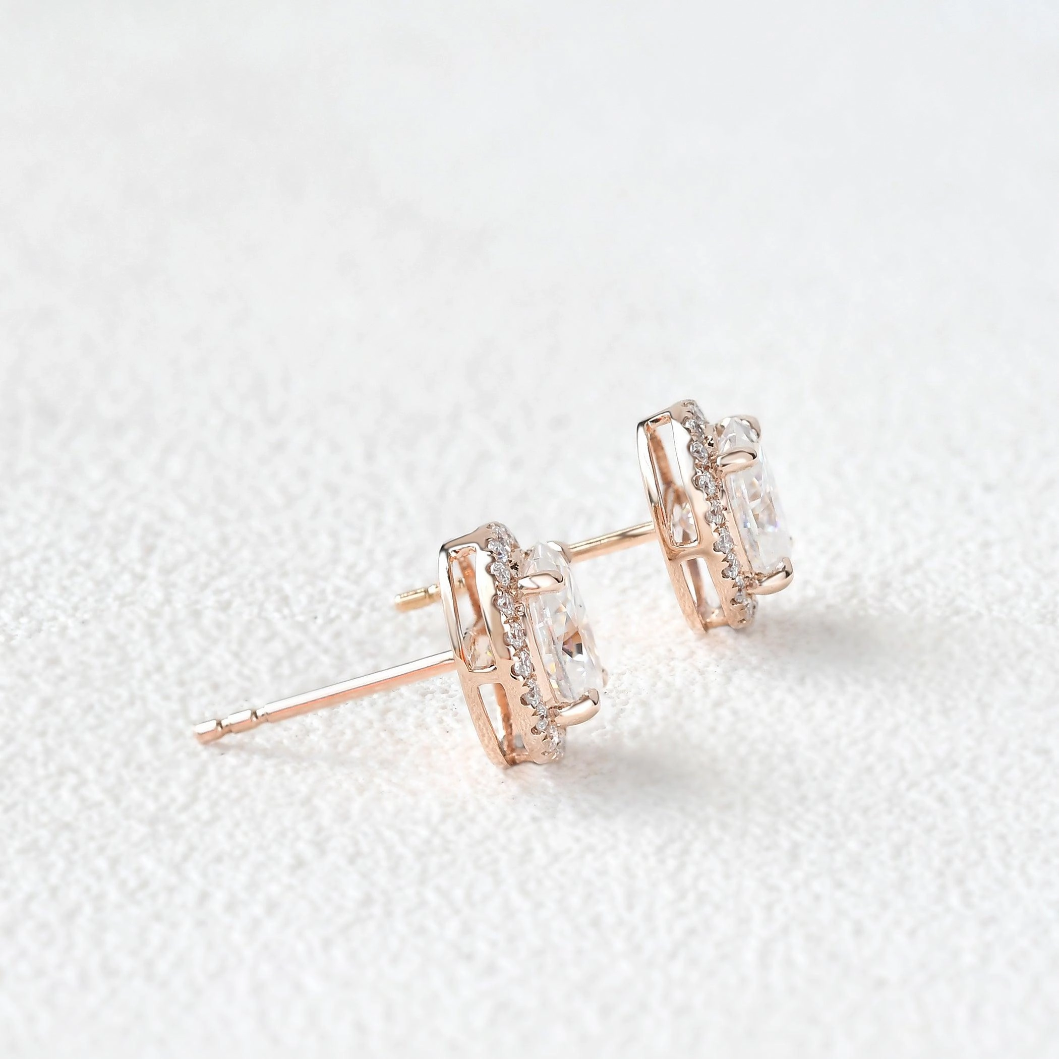 Elegant Style Pieces Understated Feature Felicegals Moissanite Classic Halo Earrings