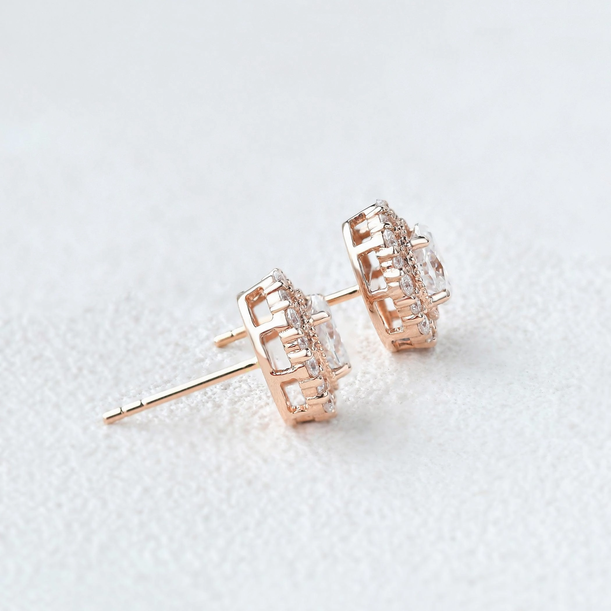 Everyday Pick Classic Form Felicegals Moissanite Halo Extravaganza Earrings