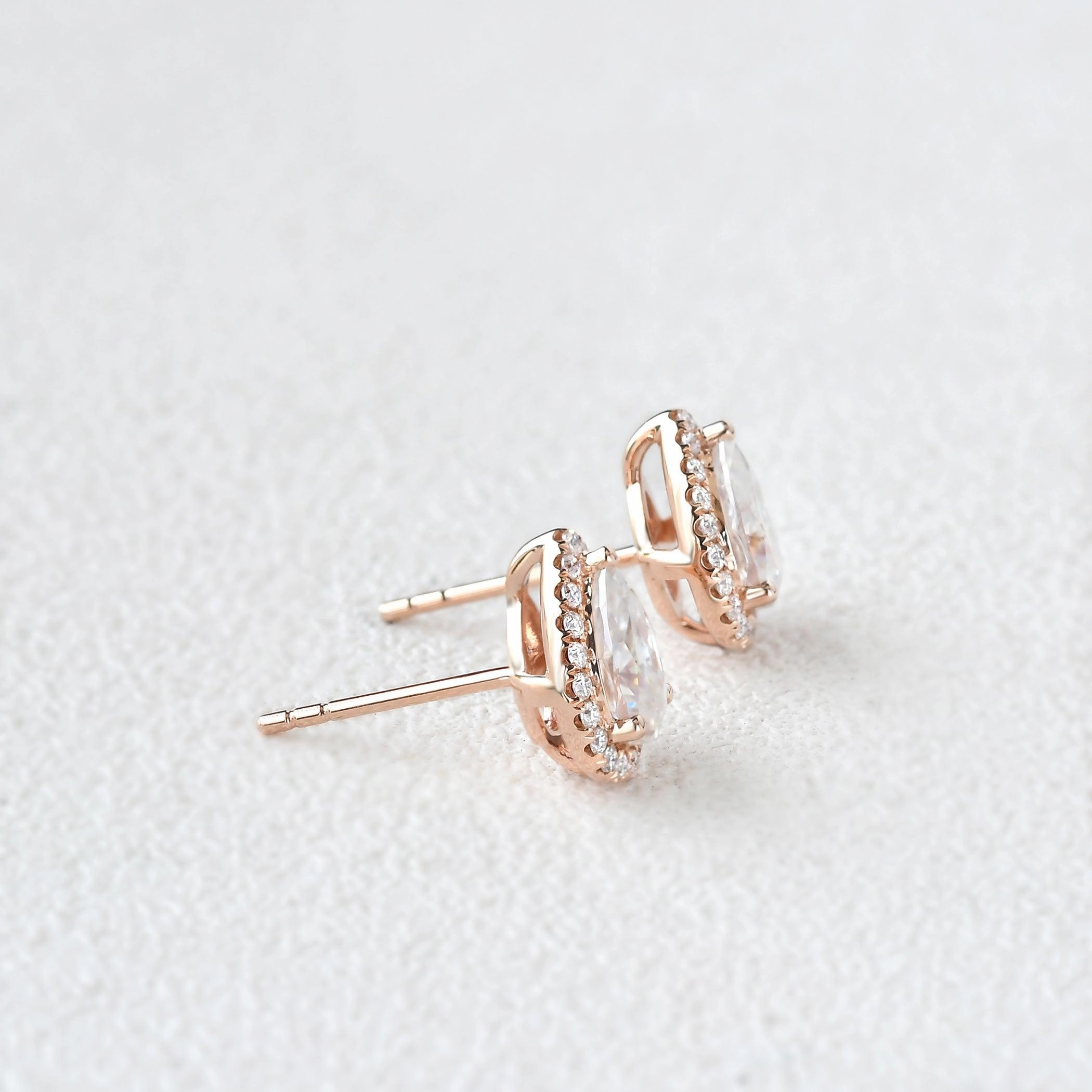 Bold Form Favorite Accent Felicegals Moissanite Pear Halo Earrings