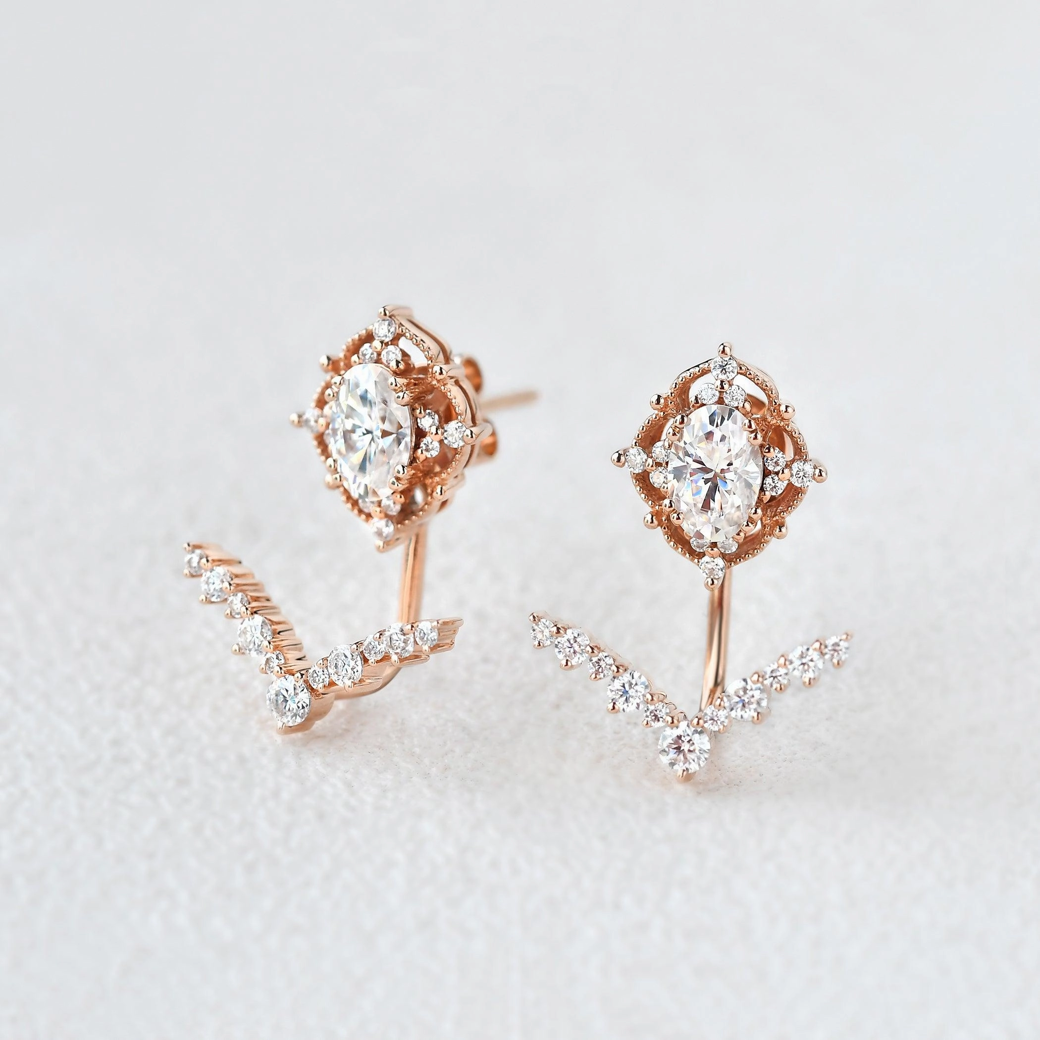 Creative Twist Delicate Look Felicegals Moissanite Signature Vintage Earrings