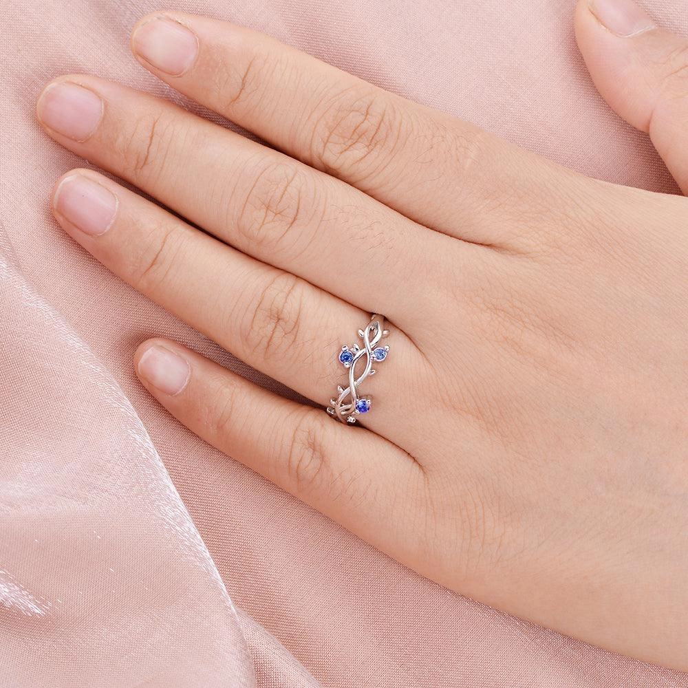 Shiny Touch Cozy Glam Felicegals Natural Sapphire Floral Inspired Ring